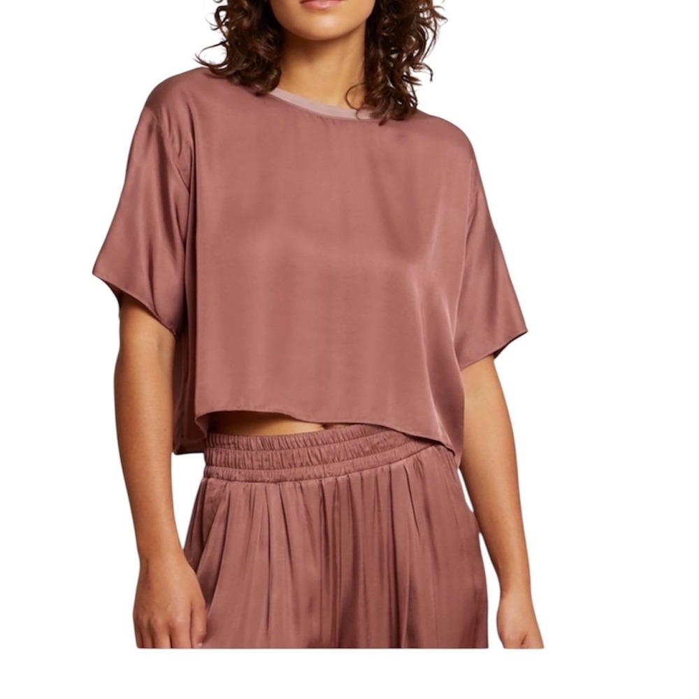 Nation LTD Nadia Blouse Shirt Top Womens M Short Sleeve Capsule Minimalist